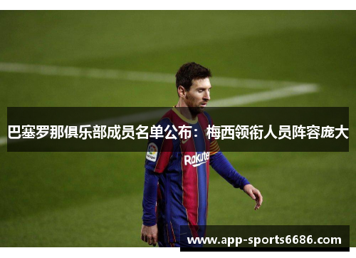 巴塞罗那俱乐部成员名单公布：梅西领衔人员阵容庞大